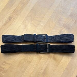 Men's Black and Gray Woven Belts